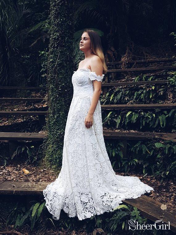 Plus Size White Lace Wedding Dresses ...